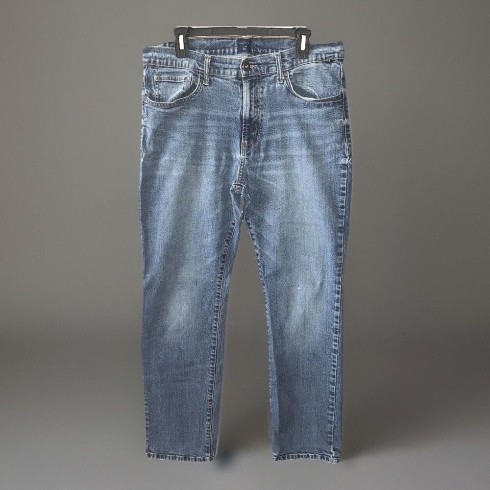 Nautica Men 34x31 Straight Slim Jeans Blue Stretch Denim Casual Tactile Wash